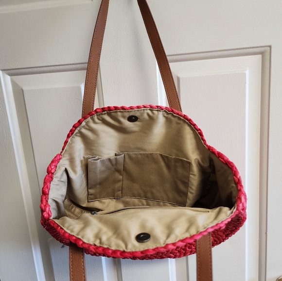 Lucky brand straw basket weave circular purse - Picture 4 of 10